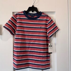 Polo by Ralph Lauren Kids Red and Blue Striped Tee NWT